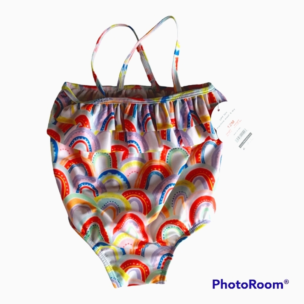Infant Rainbow One Piece Swimsuit size 12 months.